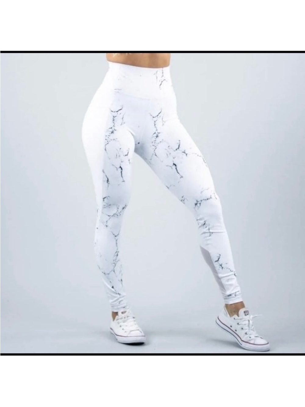 Buffbunny White Marble Leggings